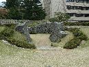 福井城本丸天守台に昇る為の石段と石垣
